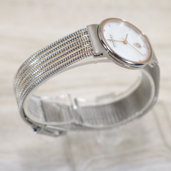 Skagen Denmark Women's Watch – Pre-Owned, New Battery, Round, Silver/White - Picture 2 of 8